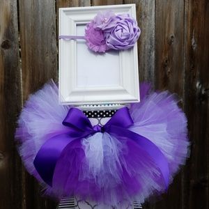 TUTU PURPLE BIRTHDAY CAKE SMASH SIZE 2T-3T